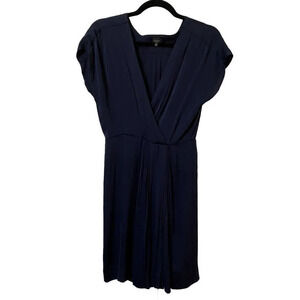 Aritzia T. Babaton Navy Blue‎  Stretch Silk Dress Small